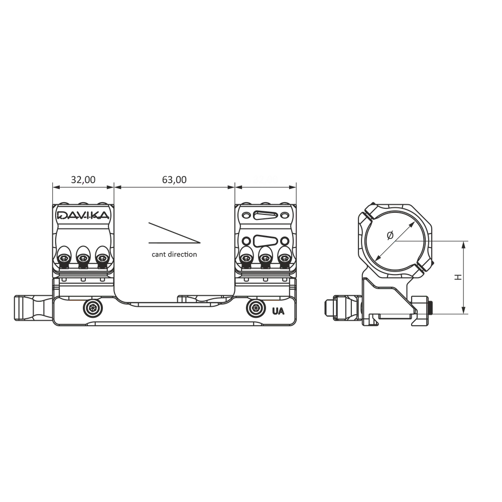 30 mm-es távcsőszerelék | Picatinny QD Ergo alap