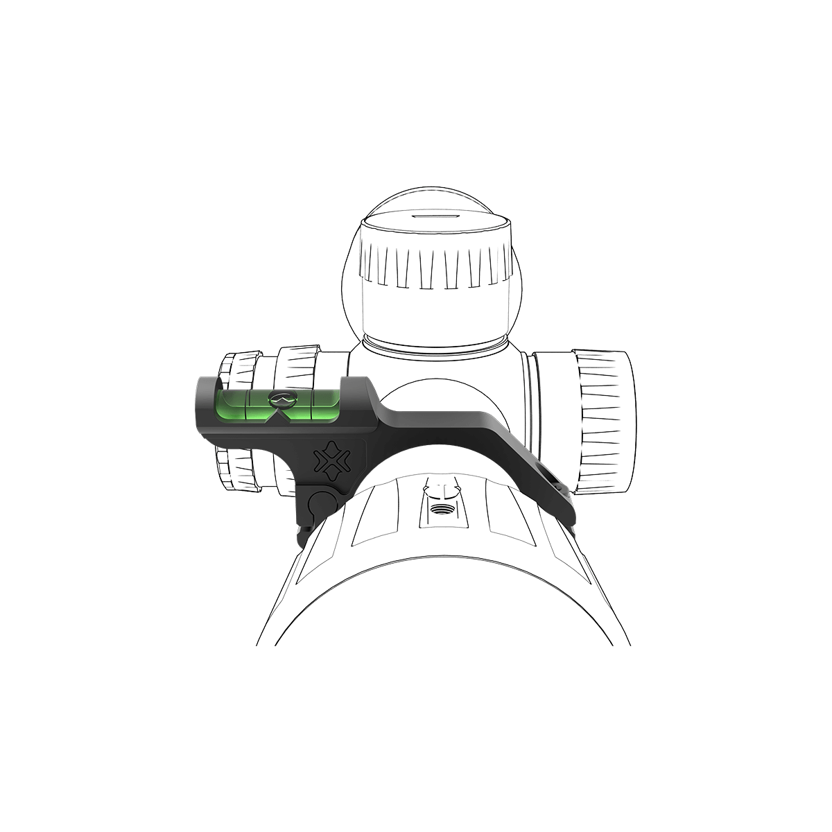 30 mm eltolású buborékszintmérő a céltávcső részhez