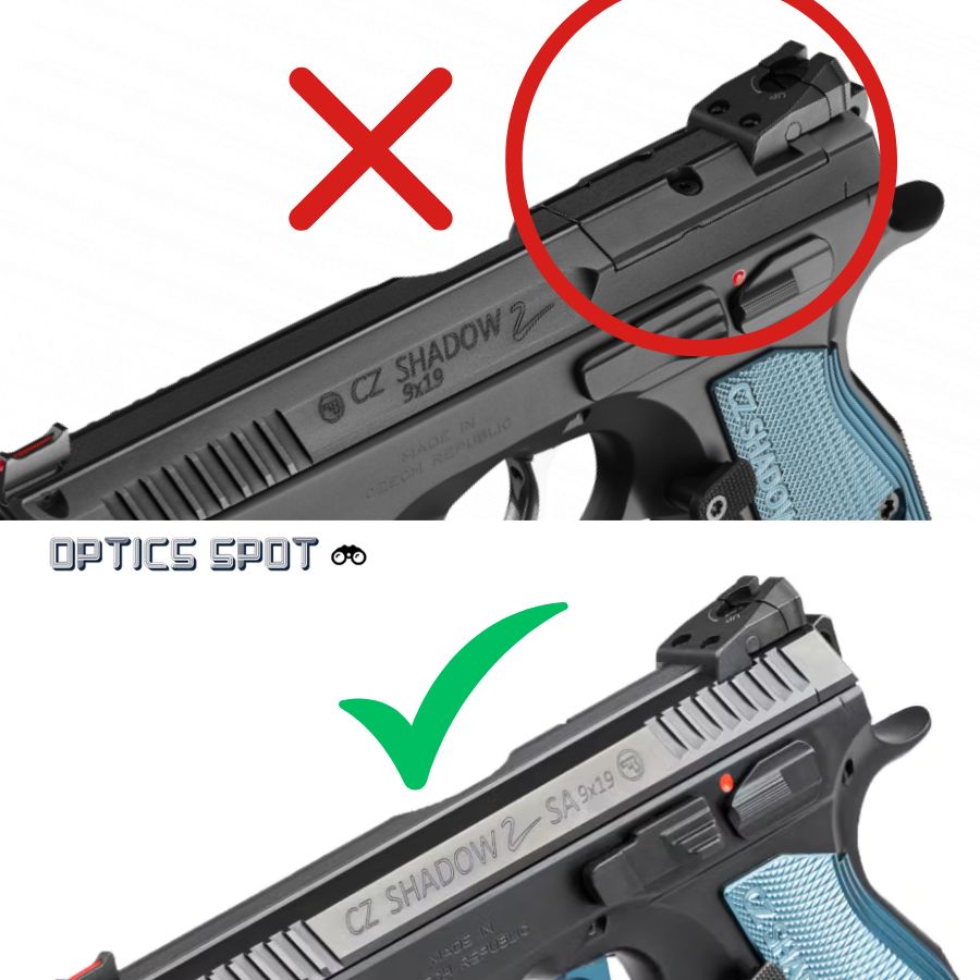 CZ Shadow 2, CZ 75 SP-01 Shadow vöröspontos szerelék | Shield RMSc footprint