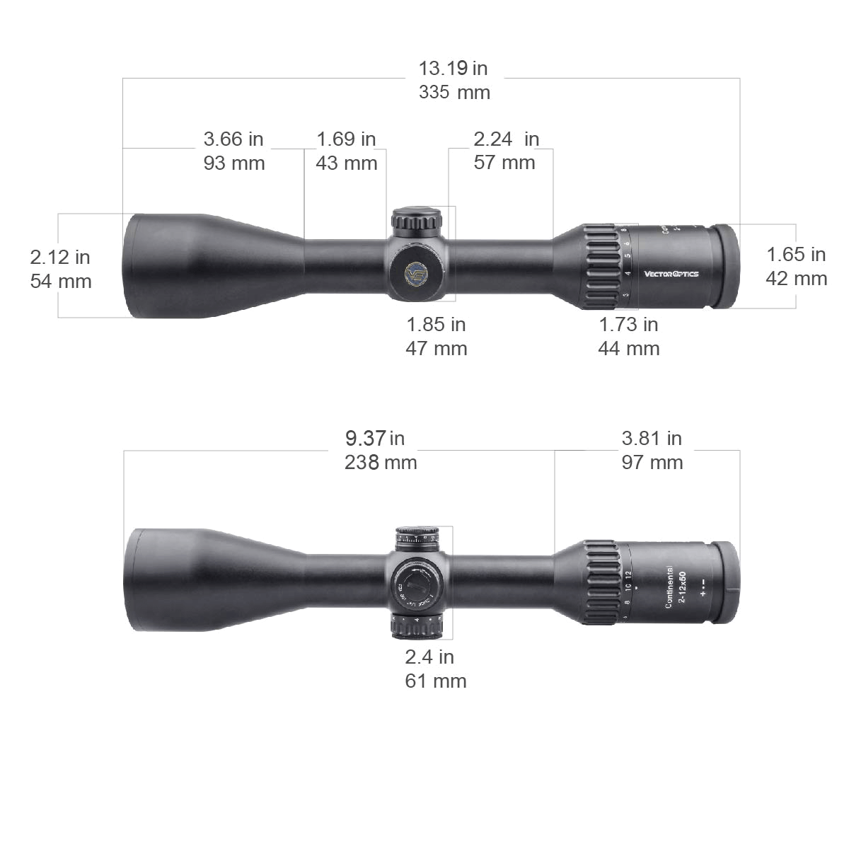 Vector Optics Continental 2-12x50 SFP puskatávcső