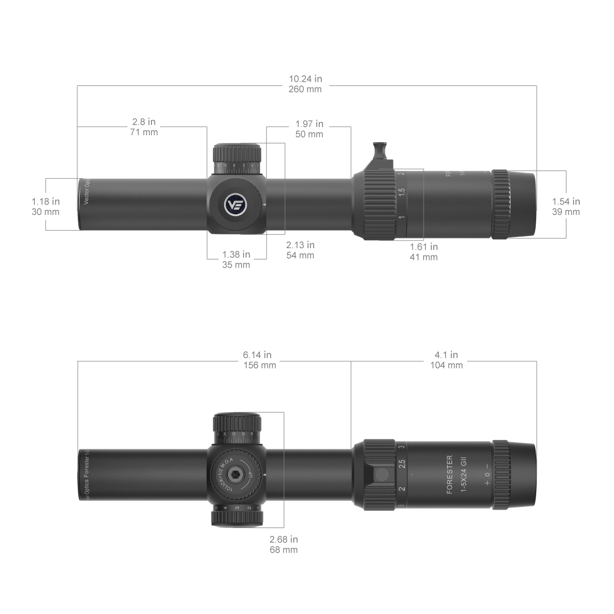 Vector Optics Forester 1-5x24SFP GenII céltávcső