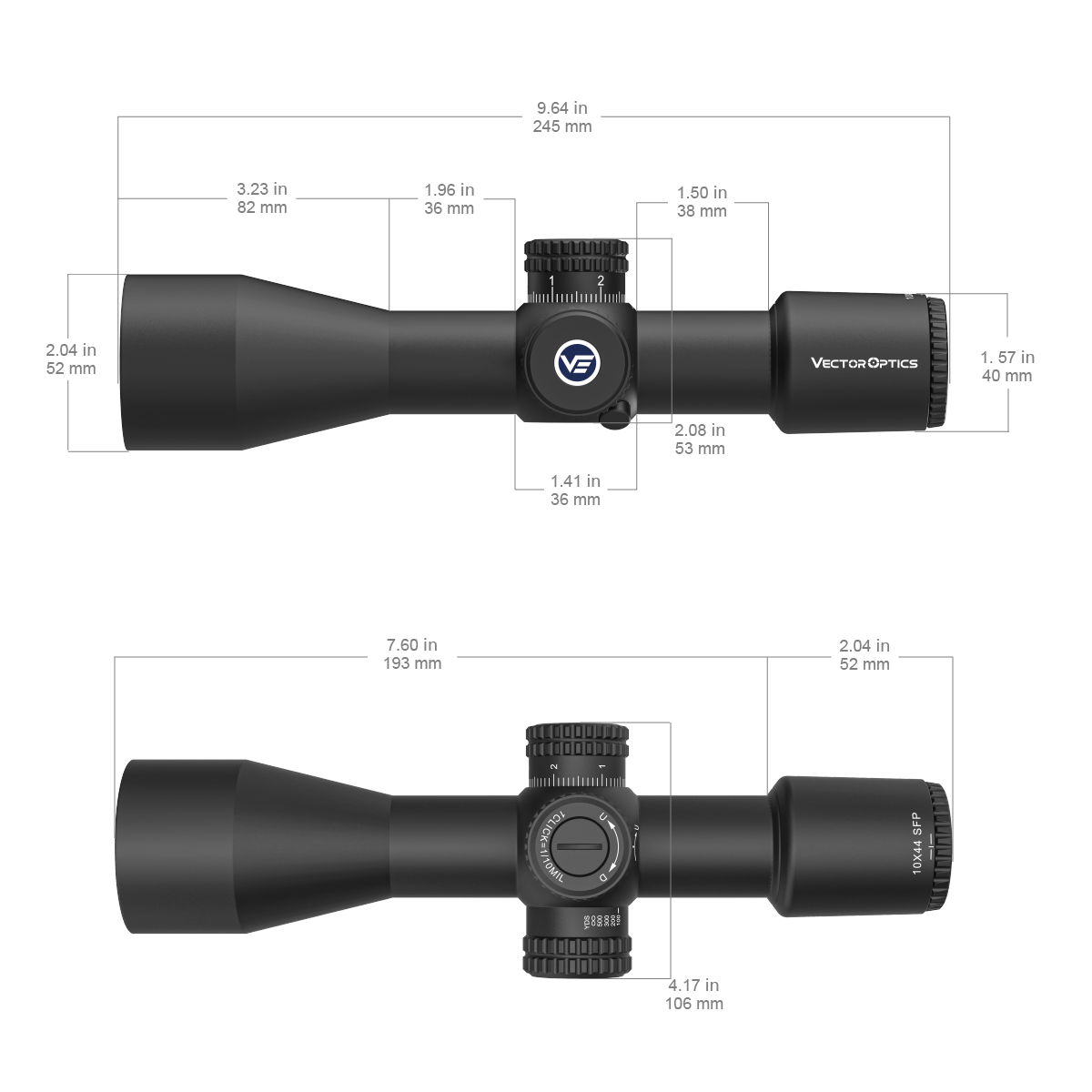 Vector Optics Veyron 10x44 SFP kompakt puskacsőtávcső