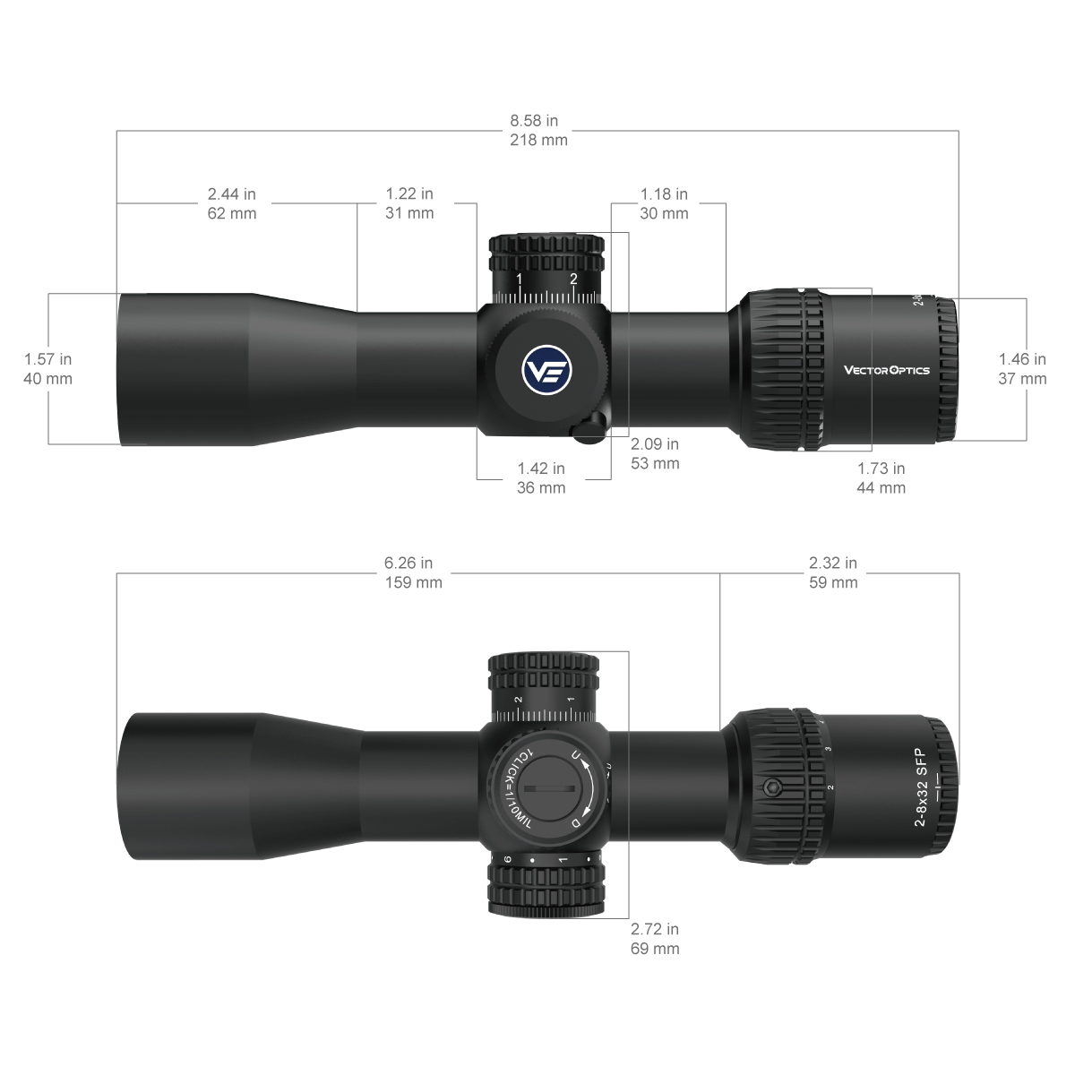 Vector Optics Veyron 2-8x32IR kompakt puskacsőtávcső Vector Optics