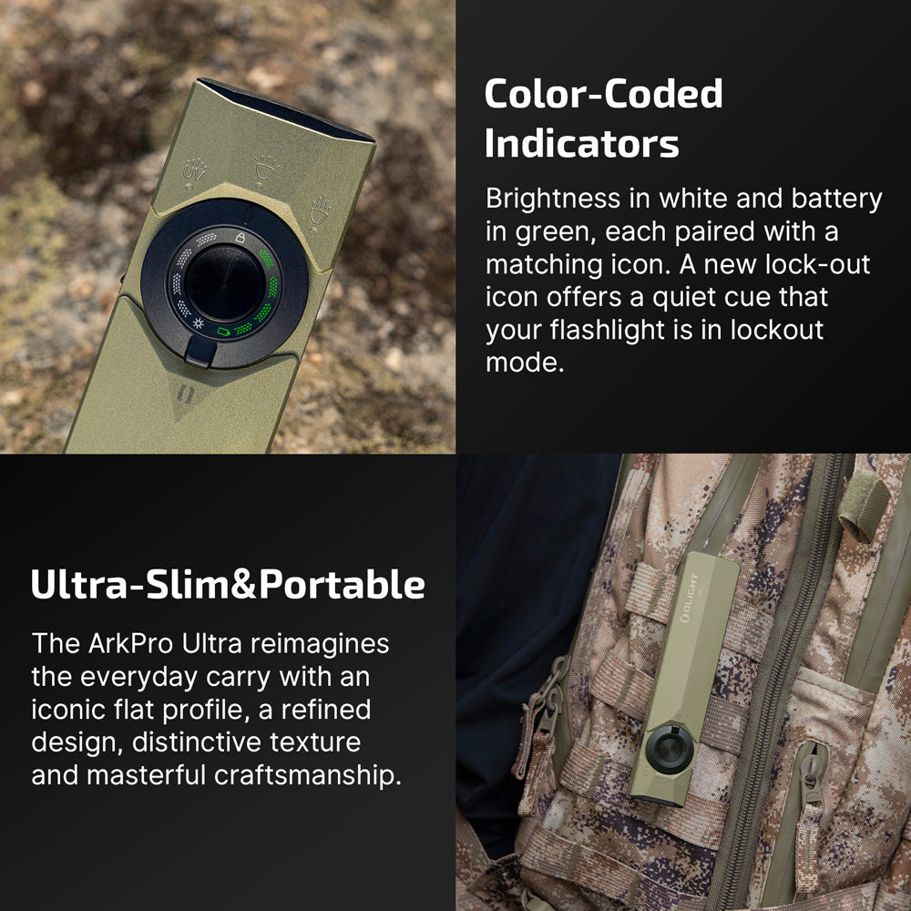 Olight ArkPro Ultra | lapos 4 az 1-ben EDC lámpa | 1.700 lm - Olive Green