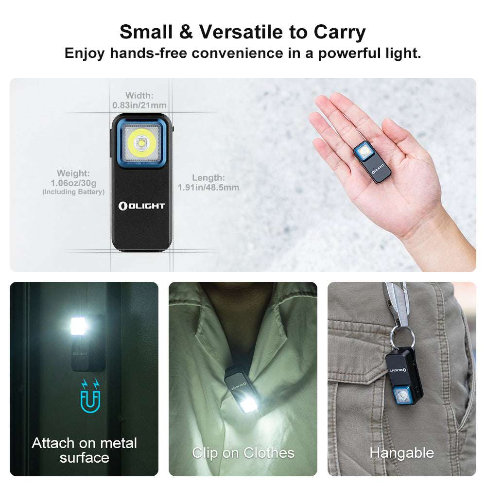 Olight Oclip | újratölthető EDC csíptetős lámpa | 300 lm - Fekete
