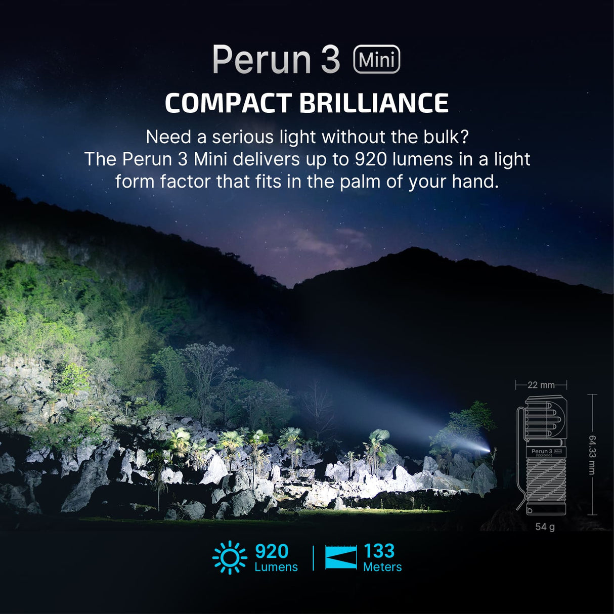 Perun 3 Mini | újratölthető fejlámpa | 1 250 lm