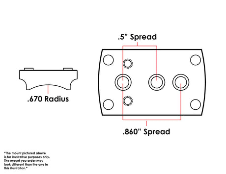 Universal shotgun / rifle [.670’’ Radius] vöröspontos szerelék | type S [RMSc DPP K-series footprint]