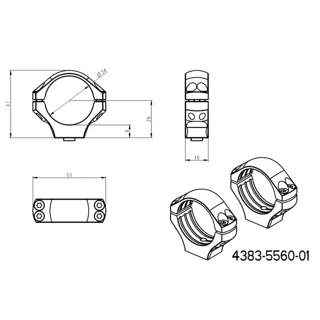34 mm távcső szerelékek | hosszú Picatinny QD taktikai alap 