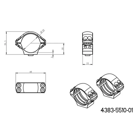 30 mm távcső szerelékek | hosszú Picatinny QD taktikai alap 