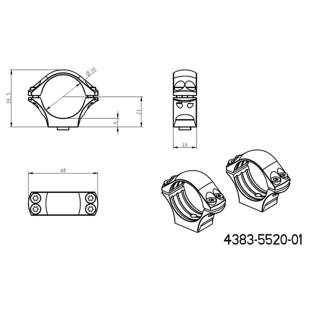 30 mm távcső szerelékek | hosszú Picatinny QD taktikai alap 