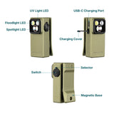Olight Oclip Ultra | 3 az 1-ben csíptethető EDC lámpa | 530 lm - Olive Green