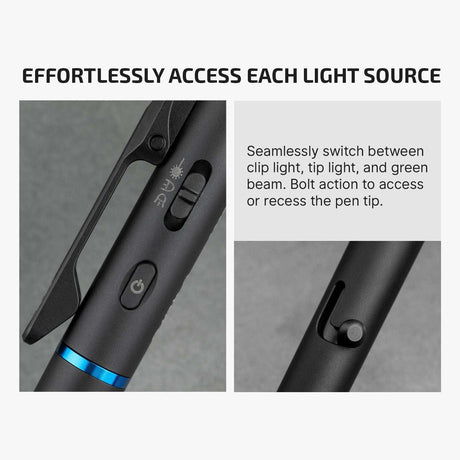 Olight O’Pen 3 | multifunkciós toll-lámpa | 120 lm + zöld lézer - Fekete